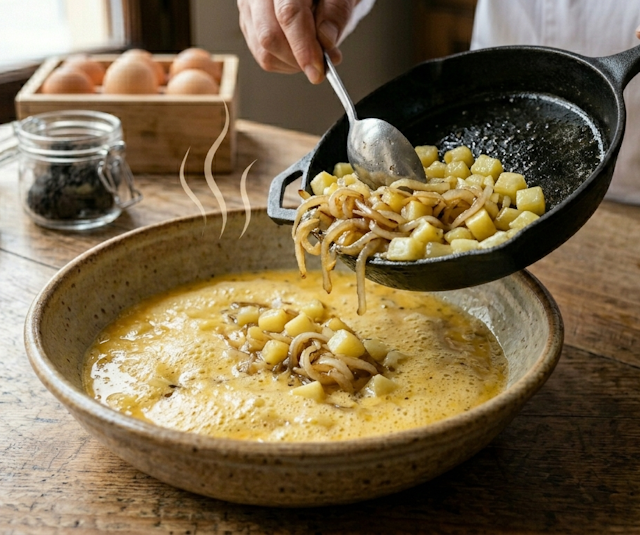 Tortilla de patata con trufa negra