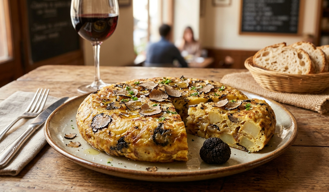 Tortilla de patata con trufa negra