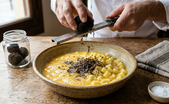 Tortilla de patata con trufa negra