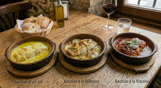 Bacalao al Pilpil, Bilbaína y Vizcaína, 