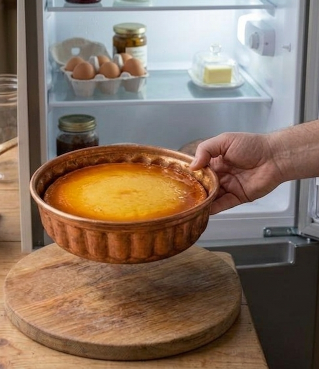 Flan de queso cremoso cubierto con caramelo casero