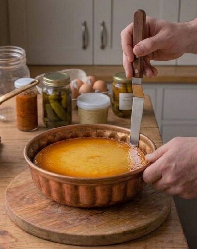 Flan de queso cremoso cubierto con caramelo casero