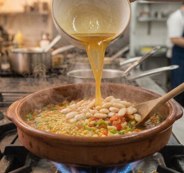 Judiones de la Granja con Gambones
