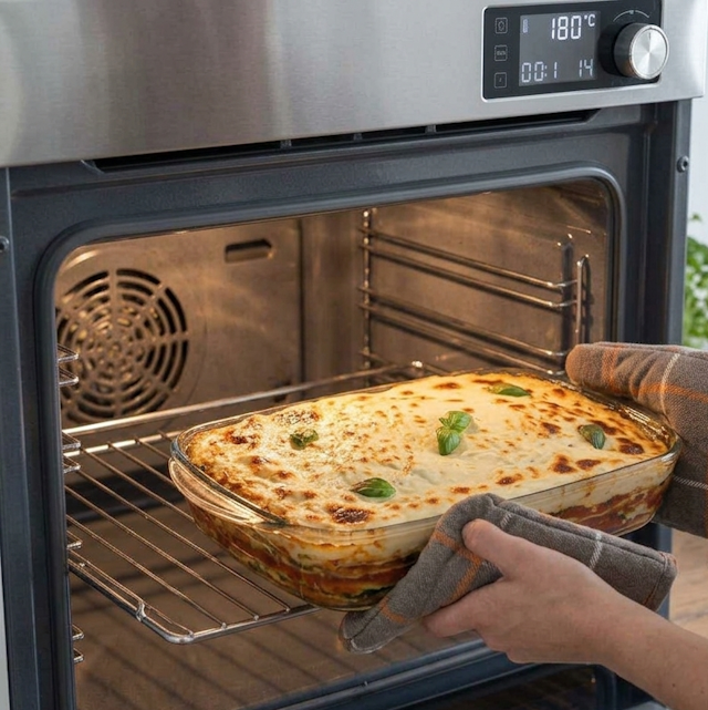Sacamos del horno la Lasaña de Verduras