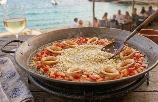 paella de pulpo y langostinos
