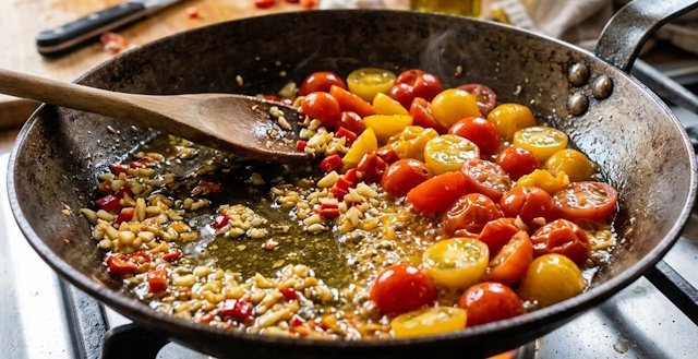 Sofrito de tomate y cebolla