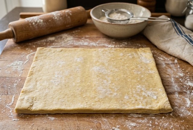 Hojaldre casero para hacer los Cruasanes (Croissants) Rellenos de Crema de Chocolate