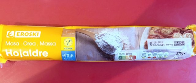 Hojaldre comercial para hacer los Cruasanes (Croissants) Rellenos de Crema de Chocolate