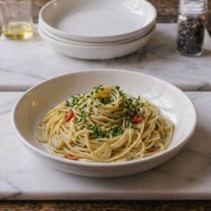 Espaguetis de ajo, aceite y guindilla