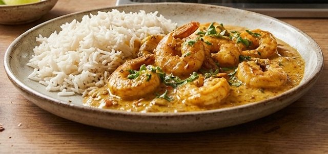 Gambas Tikka  variante de la receta de Pollo Tikka Masala